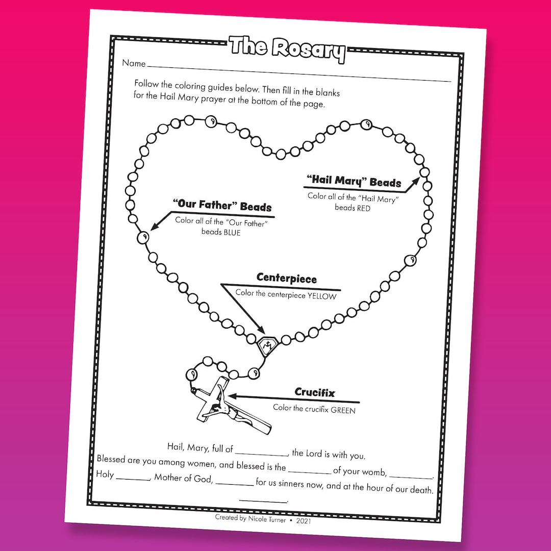 Printable rosary worksheet