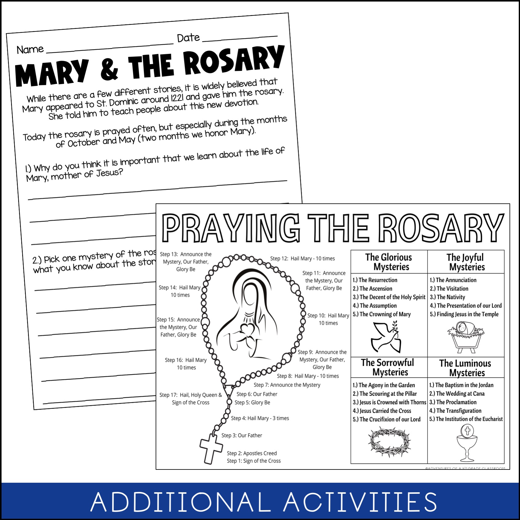 Praying the rosary collaborative poster catholic