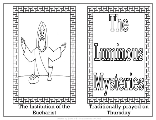 Mysteries of the rosary coloring booklets made by teachers