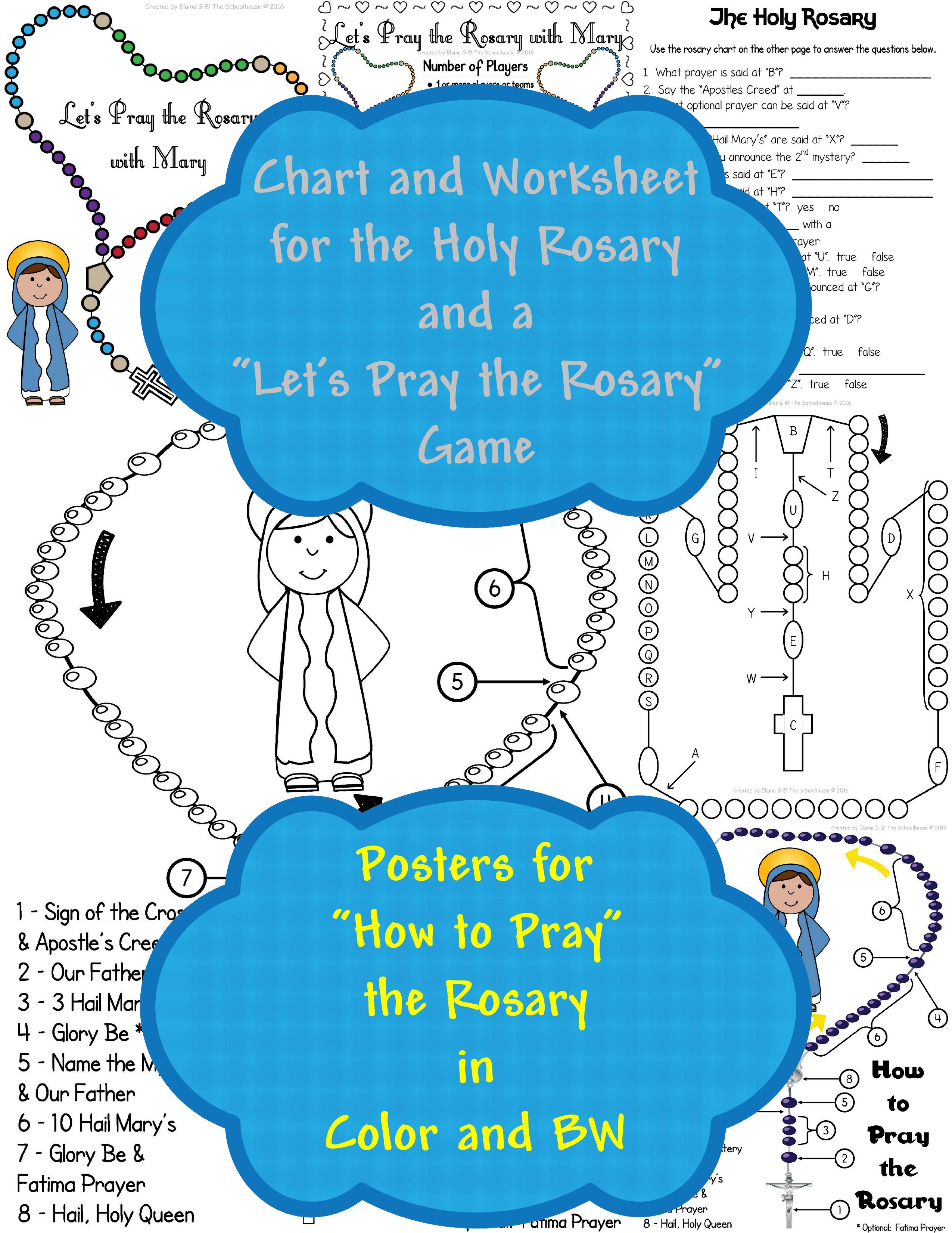 Rosary worksheet and activity pack