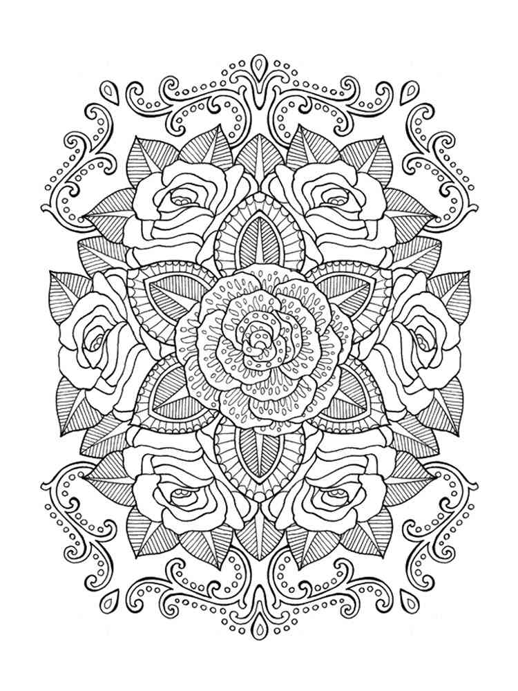 Rose coloring pages for adults