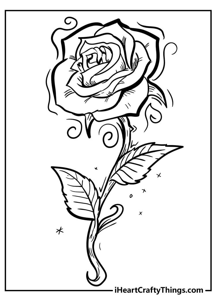 Rose coloring pages free printables