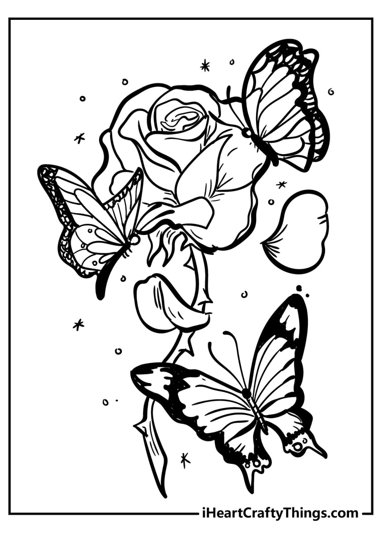 Rose coloring pages free printables