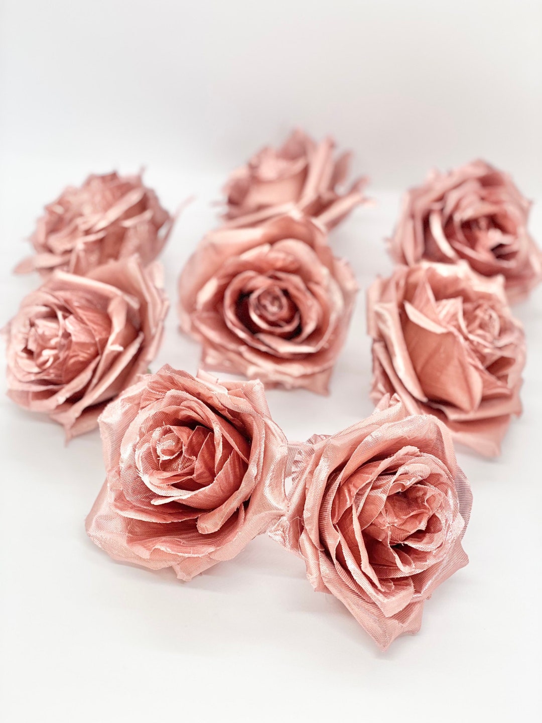 Metallic rose gold rose gold flower metallic flower rose gold wedding decor rose gold cake flower rose gold centerpiece flower wedding