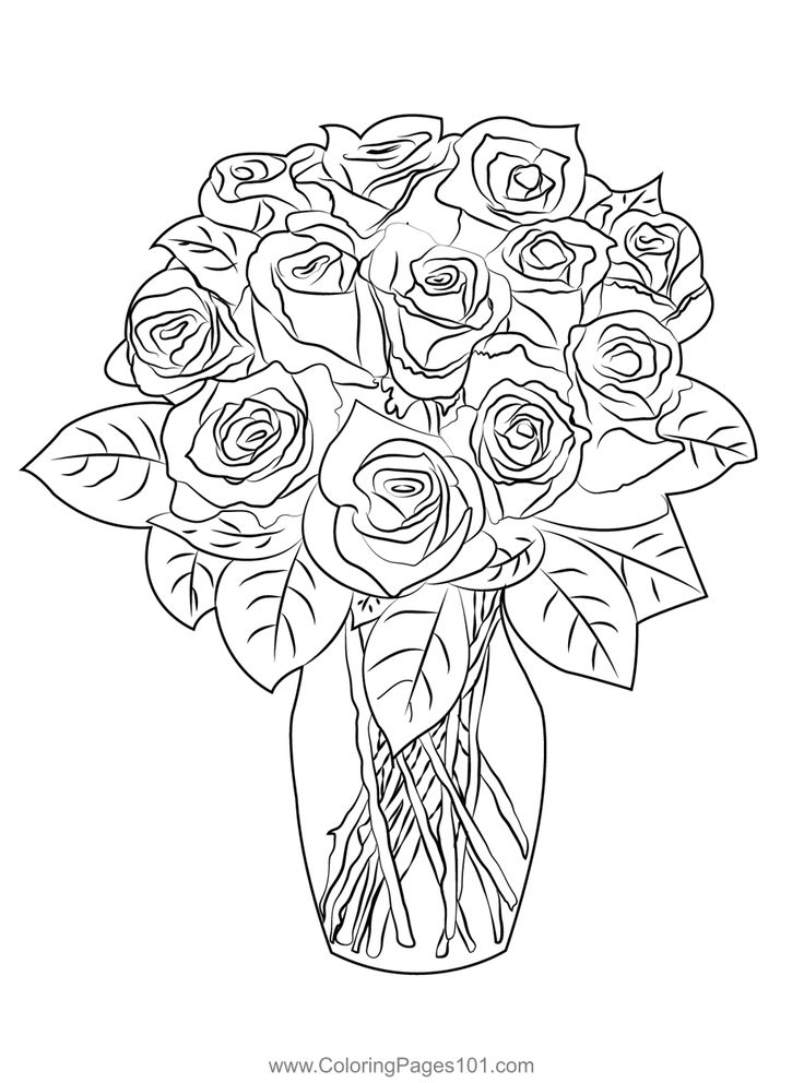 Birthday roses coloring page rose coloring pages birthday roses coloring pages