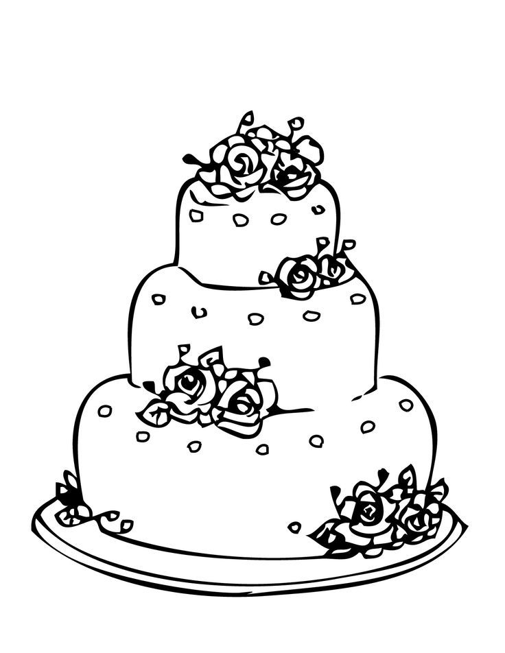 Wedding cake coloring pages