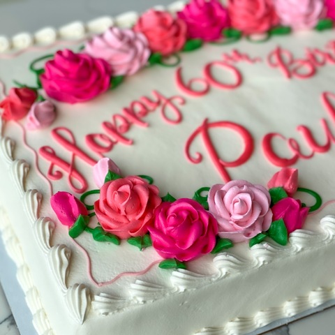 Rose decorated cake