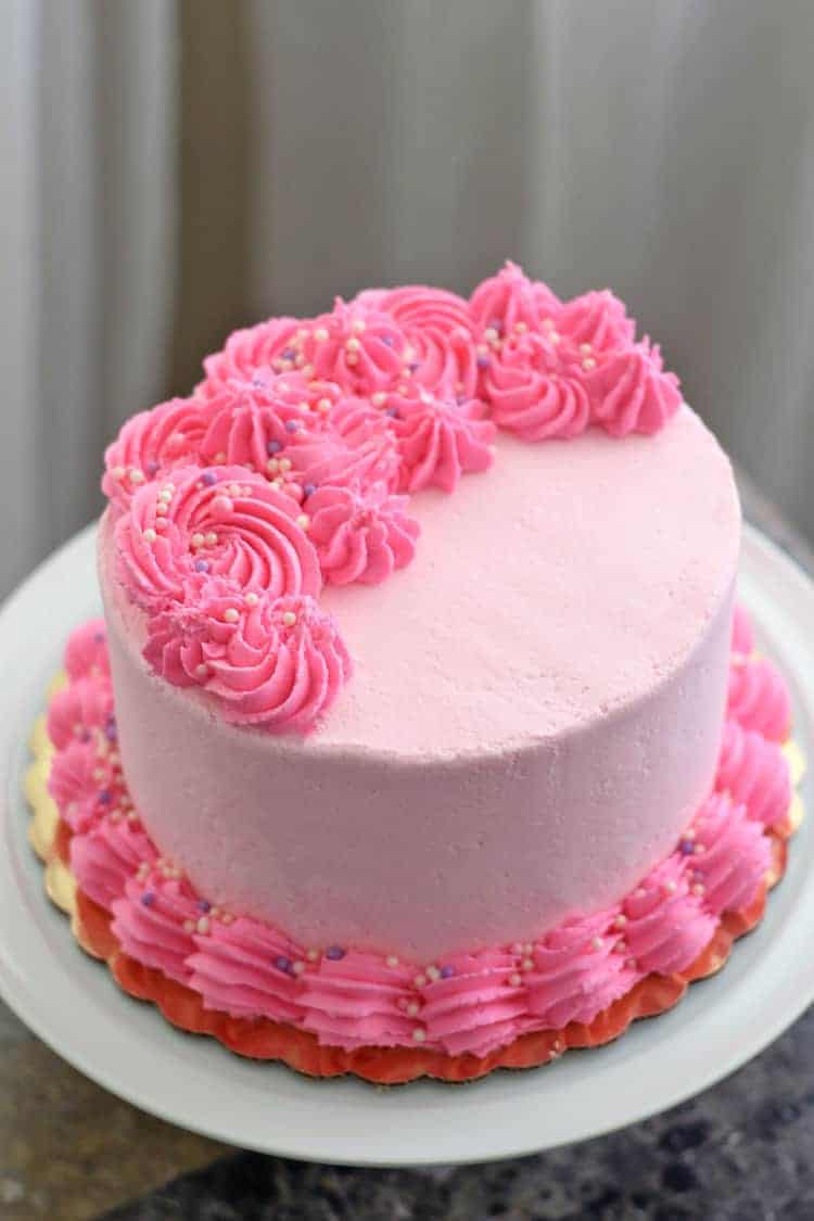 A pink buttercream cake to celebrate years young