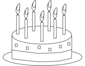 Birthday cake with roses coloring page free printable coloring pages