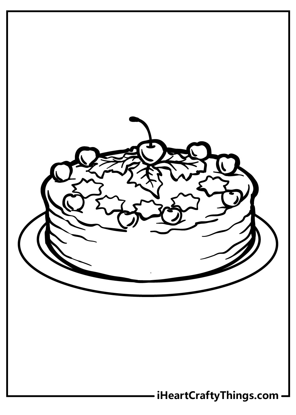 Cake coloring pages free printables