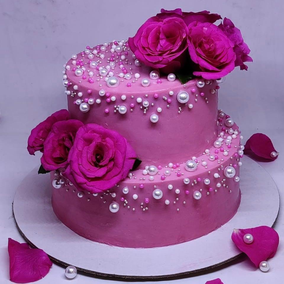 Fuchsia pink anniversary cake order romantic anniversary cakes online â