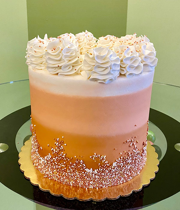 Rose gold ombre layer cake