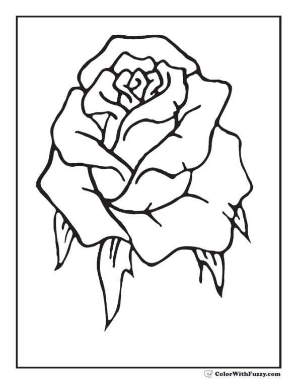 Rose coloring pages â free digital coloring pages for kids