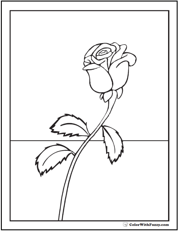 Rose coloring pages â free digital coloring pages for kids