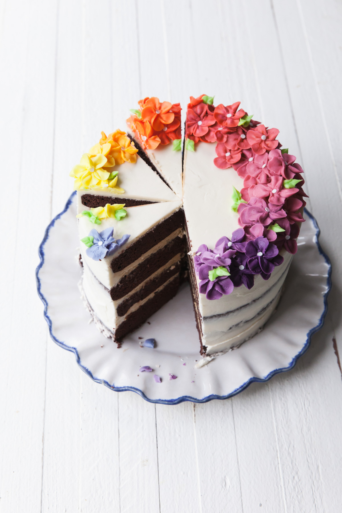 Rainbow flower cake