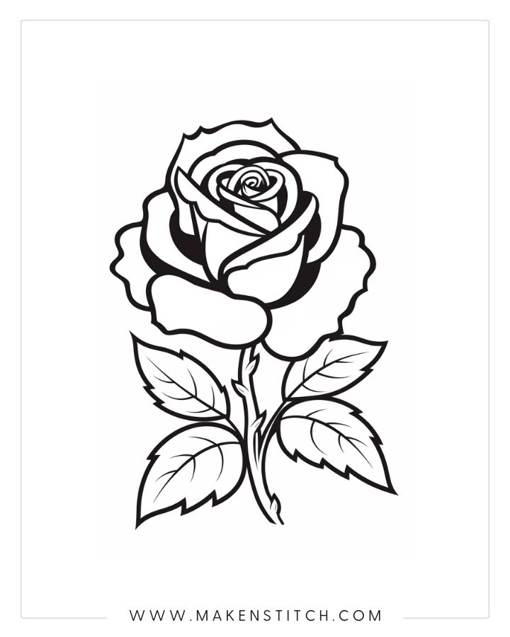 Roses coloring pages for kids and adults