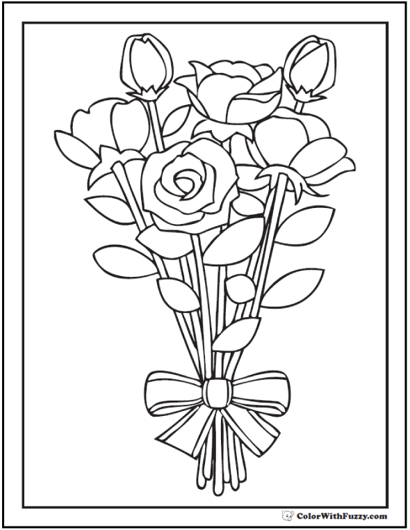 Rose coloring pages â free digital coloring pages for kids