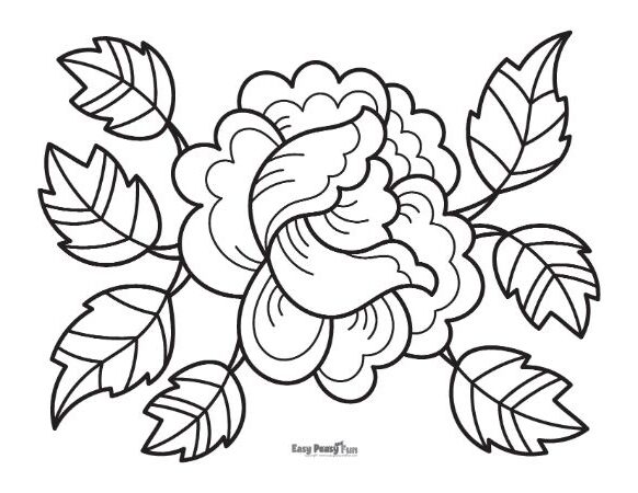 Printable rose coloring pages