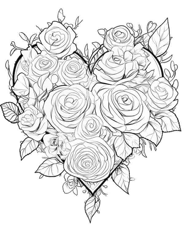 Beautiful rose coloring pages for kids and adults