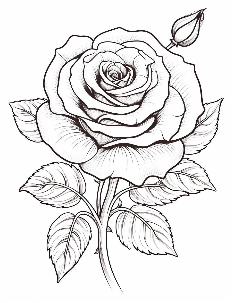 Rose flowers coloring book for children coloring pages