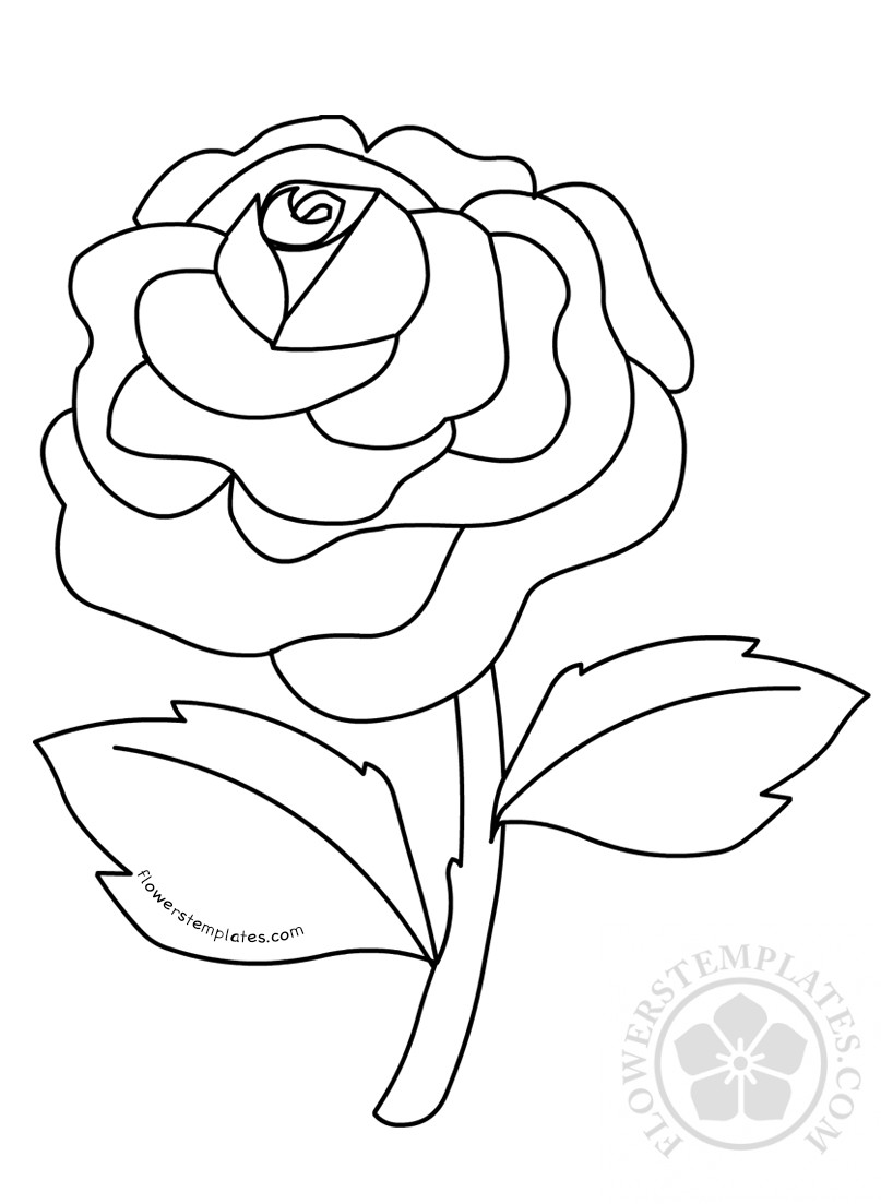 Rose flower coloring pages kids