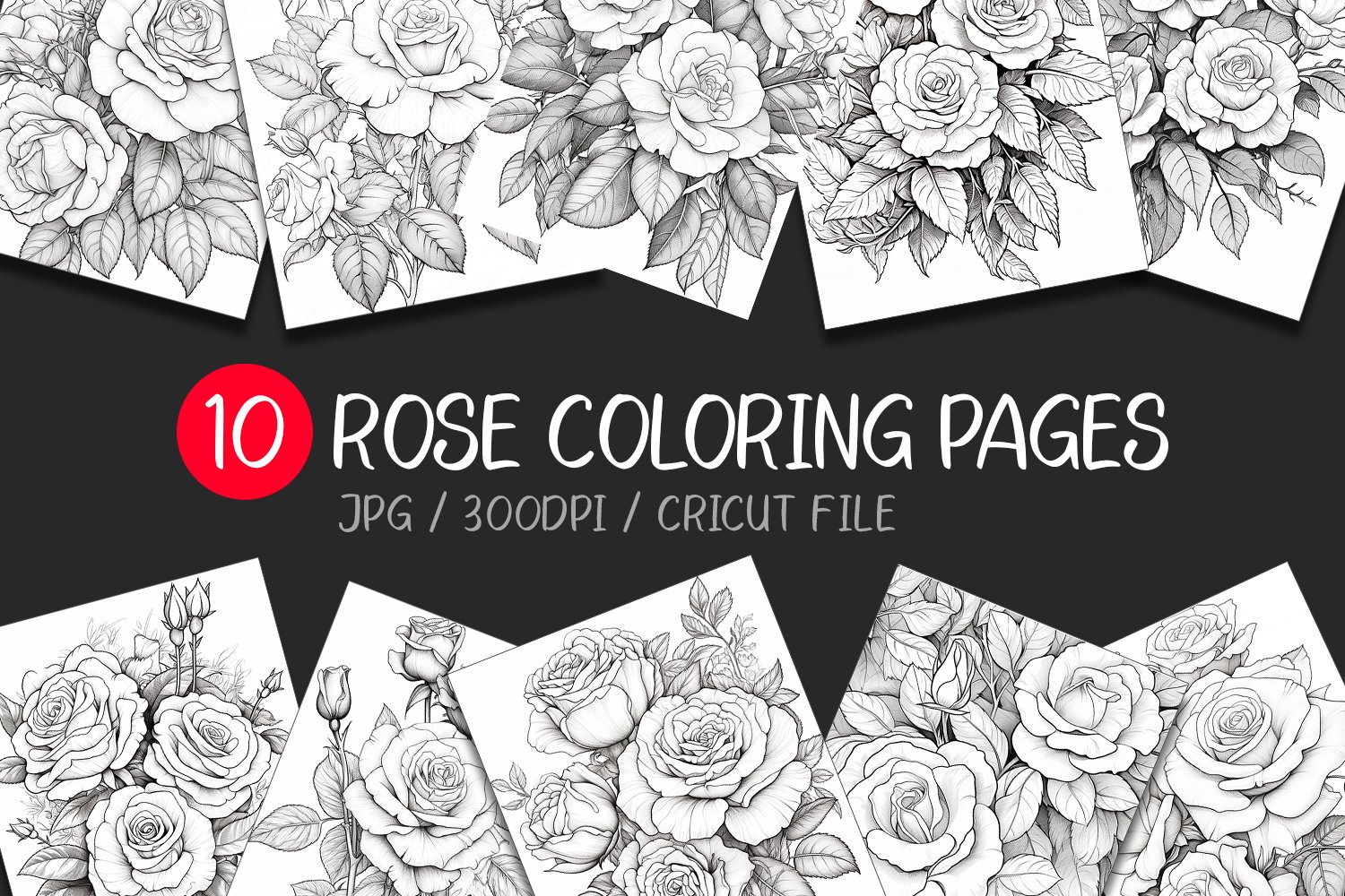 Rose coloring page coloring book for adult flower