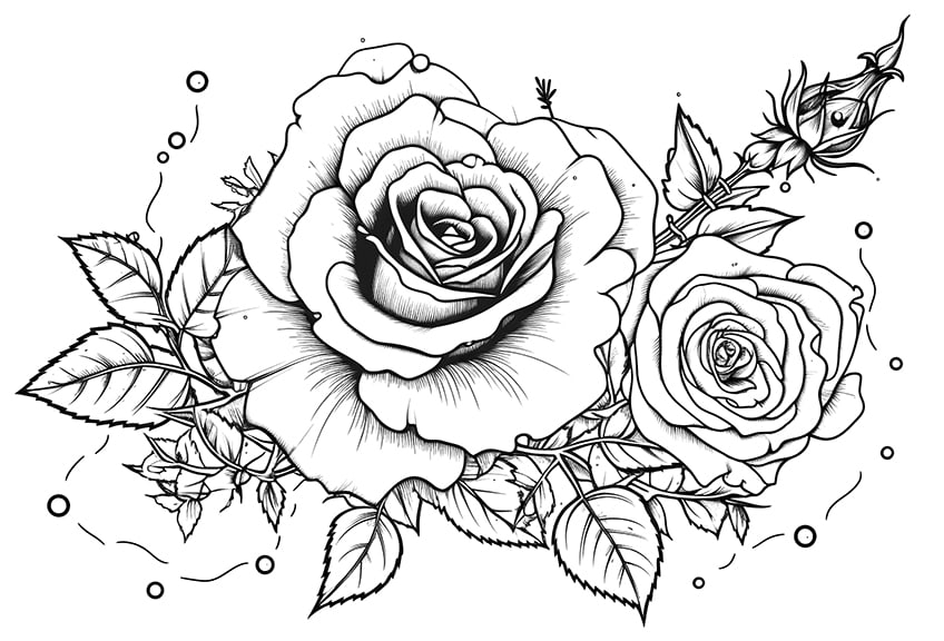 Rose coloring pages