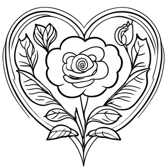 Page heart coloring book images