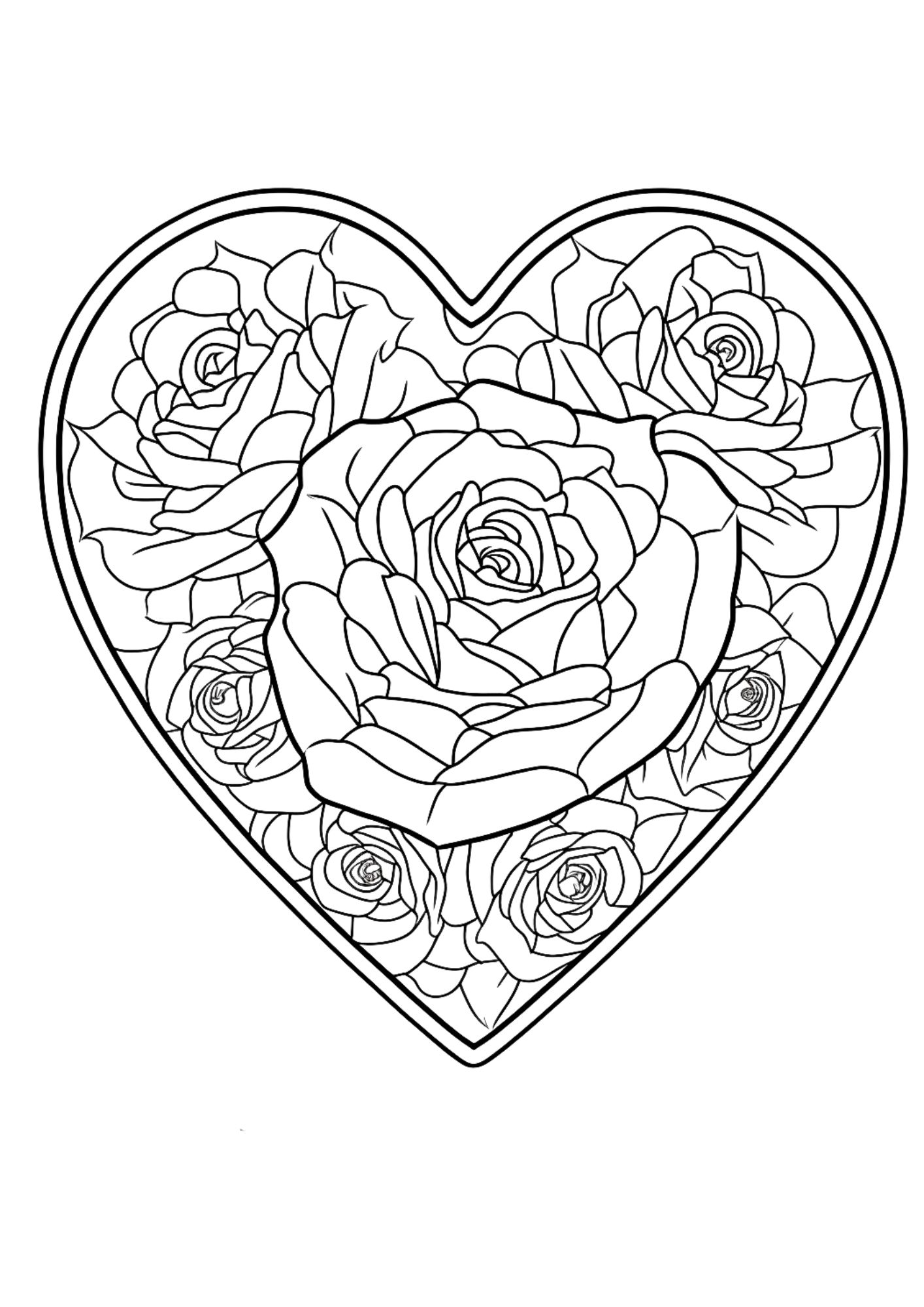 Free printable roses coloring pages for adults and kids