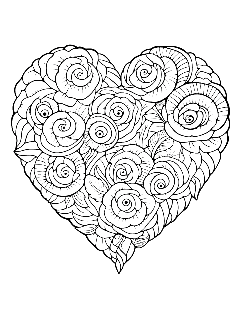 Heart coloring pages free printable sheets