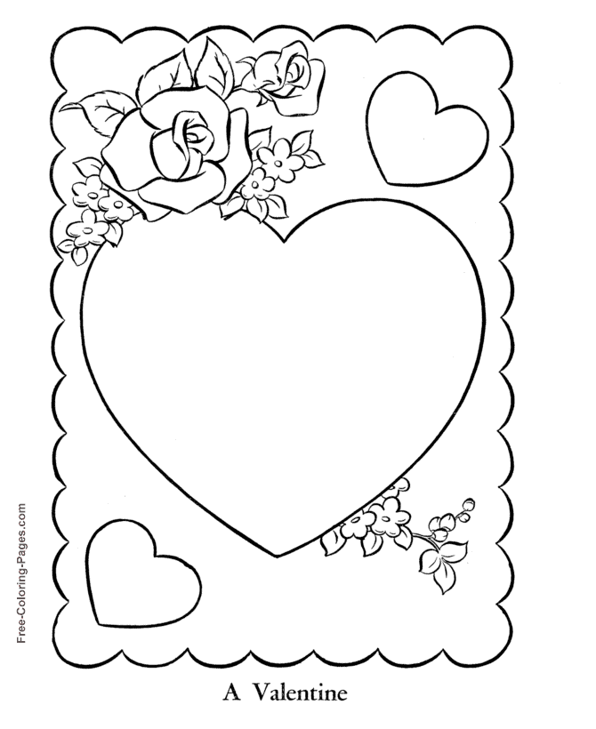 Valentines day coloring pages