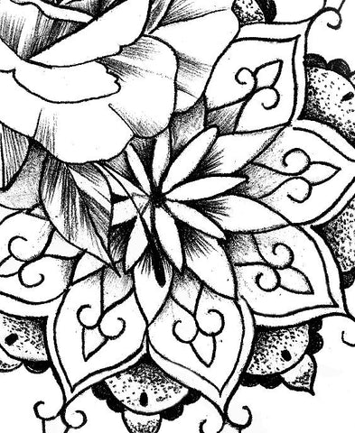 Rose mandala tattoo design digital download â