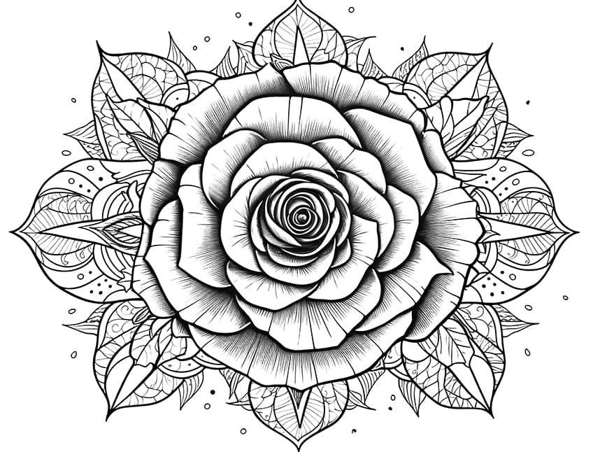 Rose coloring pages