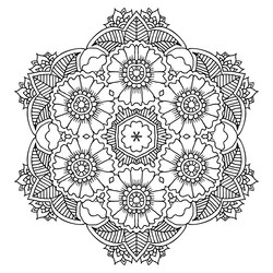 Mandala rose coloring pages vector images over