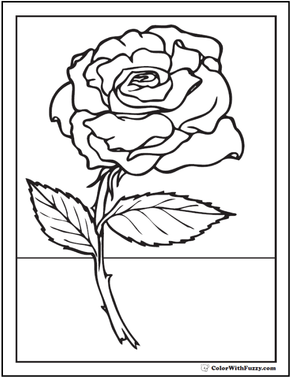 Rose coloring pages â free digital coloring pages for kids