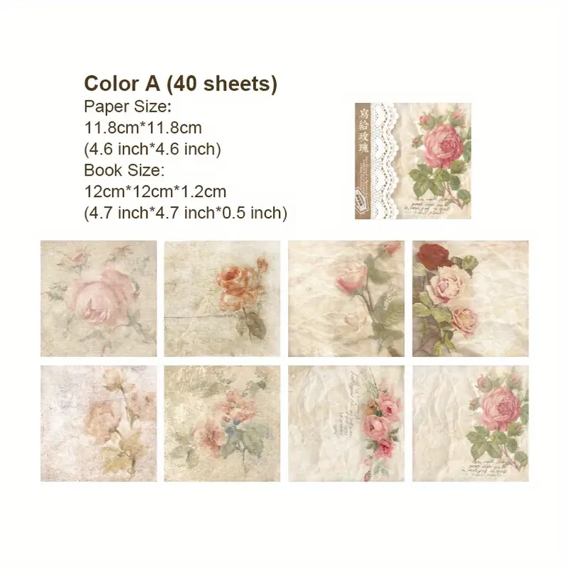 Vintage floral rose paper perfect for diy