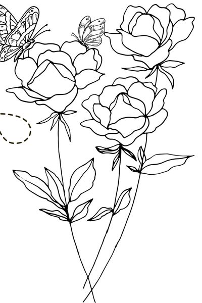 Realistic rose coloring pages