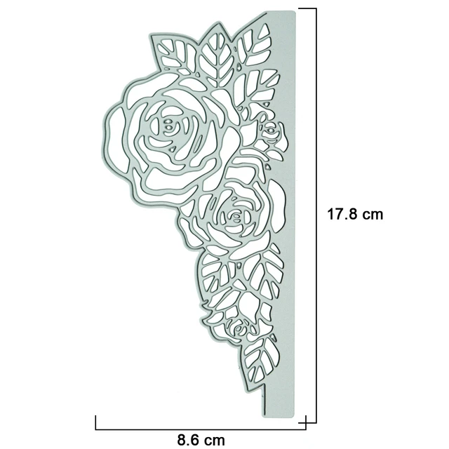 Large flower rose pattern die cut for card border edger decorating scrapbooking paper art work postcard cutting punch stencil