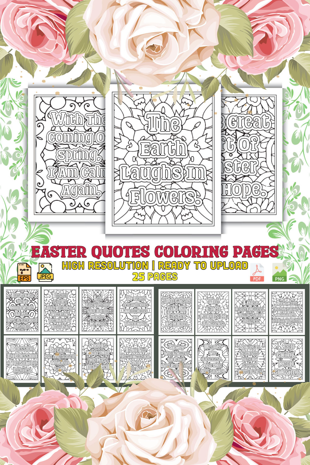 Easter quotes coloring pages