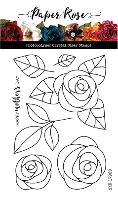 Paper rose stamp set