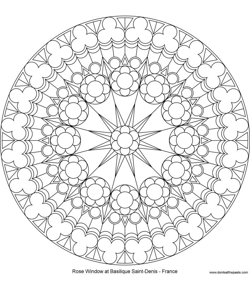 Dont eat the paste coloring page rose window at saint denis