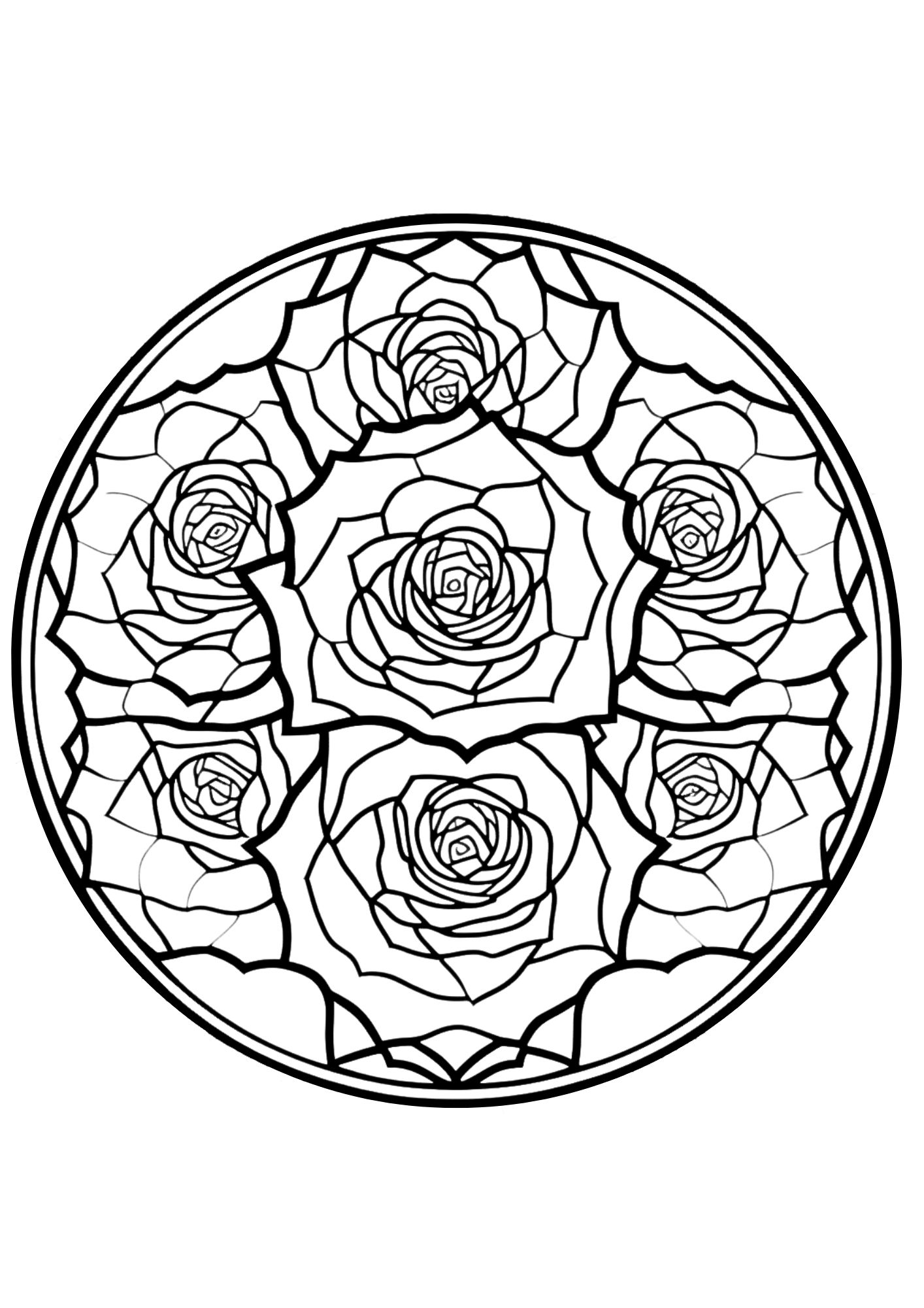 Free printable roses coloring pages for adults and kids