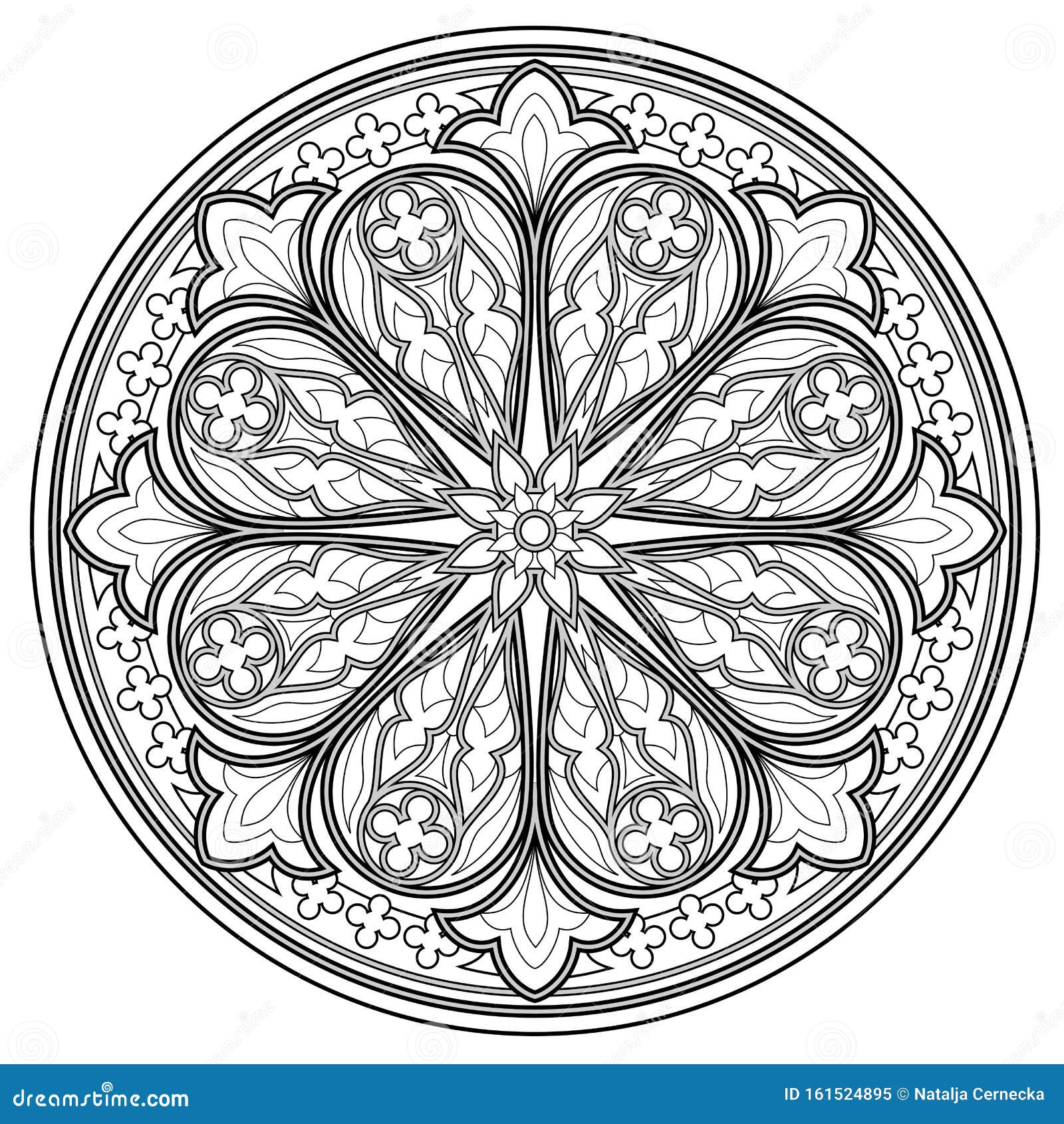 Rose window coloring stock illustrations â rose window coloring stock illustrations vectors clipart