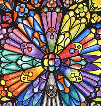 Rose window coloring page by designeduart tpt