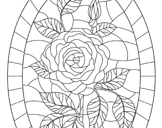 Colouring heaven collection stained glass flowers print magazine mindful pattern colouring pages colouring for beginners