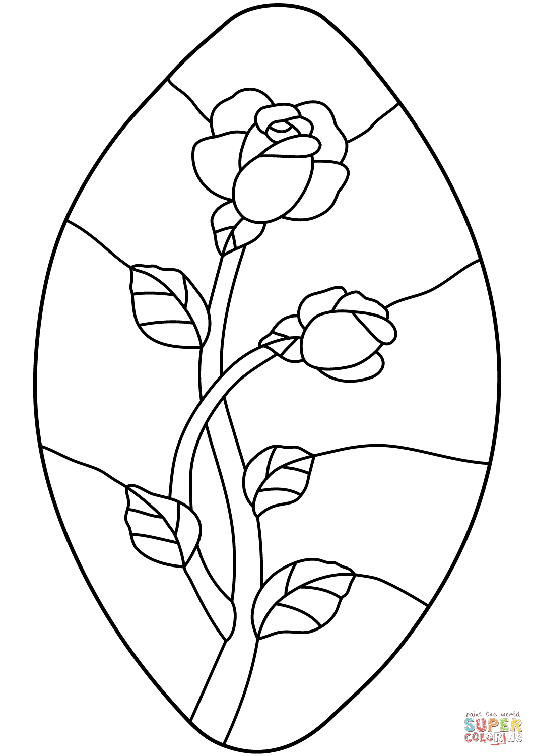 Rose stained glass coloring page free printable coloring pages