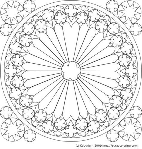 Rose window from the cathedral of strasbourg coloring page coloriage rosace cathãdrale rosace vitrail