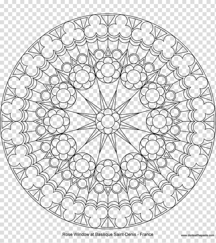 Free rose window at bastique saint denis france illustration rose window stained glass coloring book gothic pattern transparent background png clipart