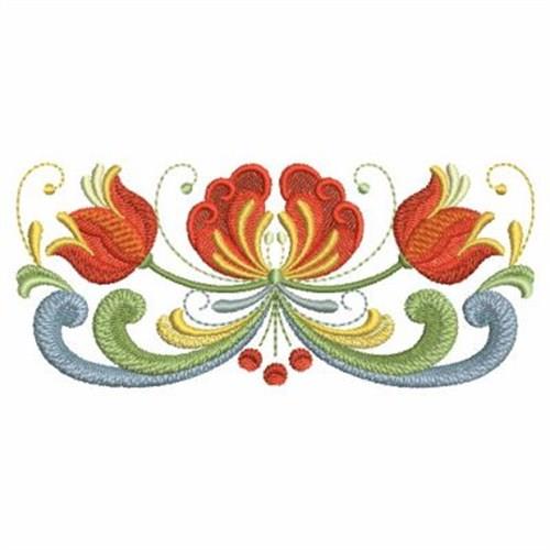 Norwegian rosemaling embroidery design