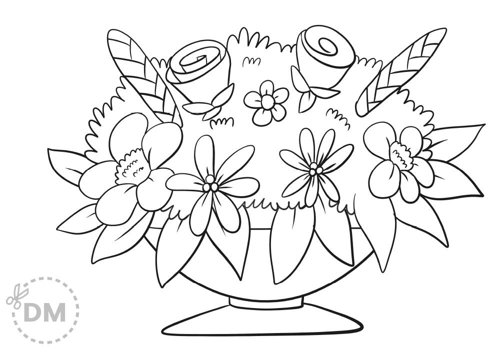 Printable flower coloring page